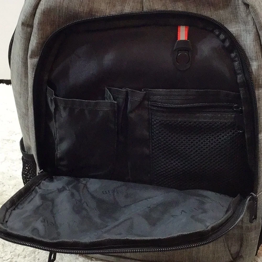 Matein gray fabric multi pocket backpack NWOT